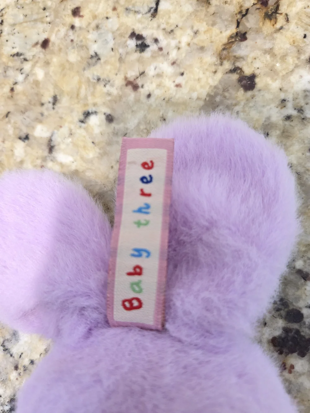 Baby Three Petit Macaron Cute Bunny Head Plush Pendant Lavender Purple Bag Charm